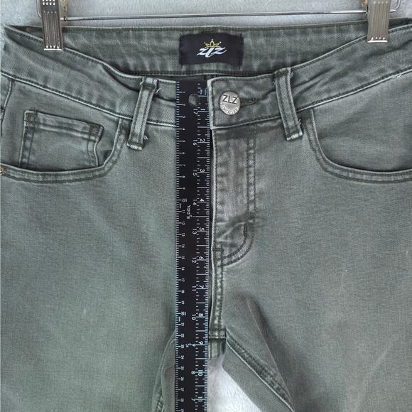 ZLZ Denim Jeans Mens 28x31 Green Skinny Leg Stretch - Picture 9 of 12
